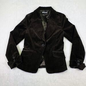 Vintage Y2K Dollhouse Brown Corduroy Stretch One Button Blazer Jacket Size M